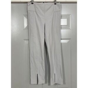 Athleta Split Hem Pants Womens 10 Light Grey Excellent High Rise Commuter A257